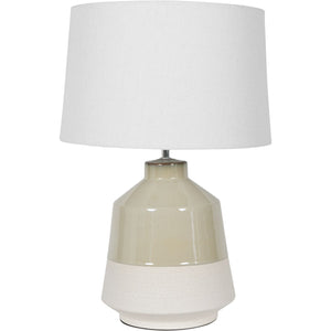 Canterbury Soft Green Dipped Glaze Table Lamp 58cm/Ivory Shade