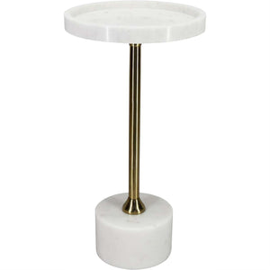 Marble Top & Base White Table with Metal Leg