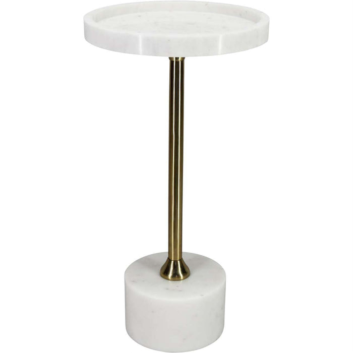 Marble Top & Base White Table with Metal Leg