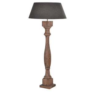 Wooden Column Floor Lamp With Shade