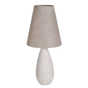 Cream Scalloped Lamp with Linen Shade