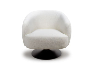 Cube Accent Swivel Chair-Cream