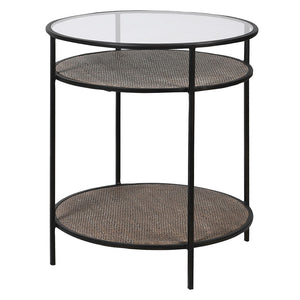 Round Side Table w/Shelf
