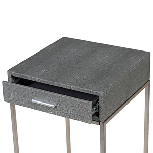 Faux Shagreen Leather Side Table
