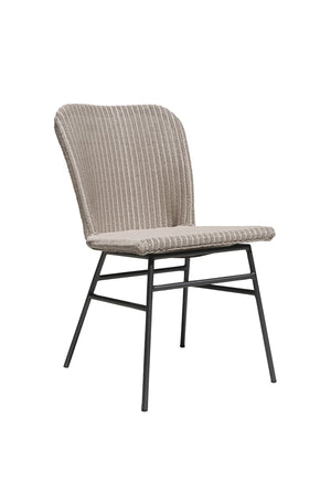 Jen Side Chair - Palestone with Cushion and Metal Legs
