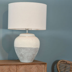 Skyline Grey Porcelain Table Lamp and Shade