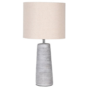 Grey Tapered Lamp with Linen Shade