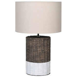 Basket Effect Lamp with White Base