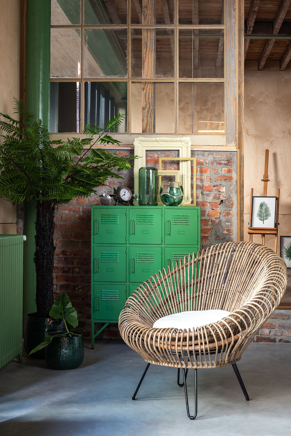 Cupboard  9 Doors Metal Green