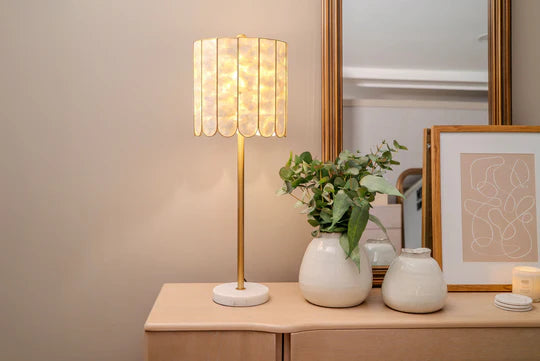 MOTHER OF PEARL BUFFET LAMP