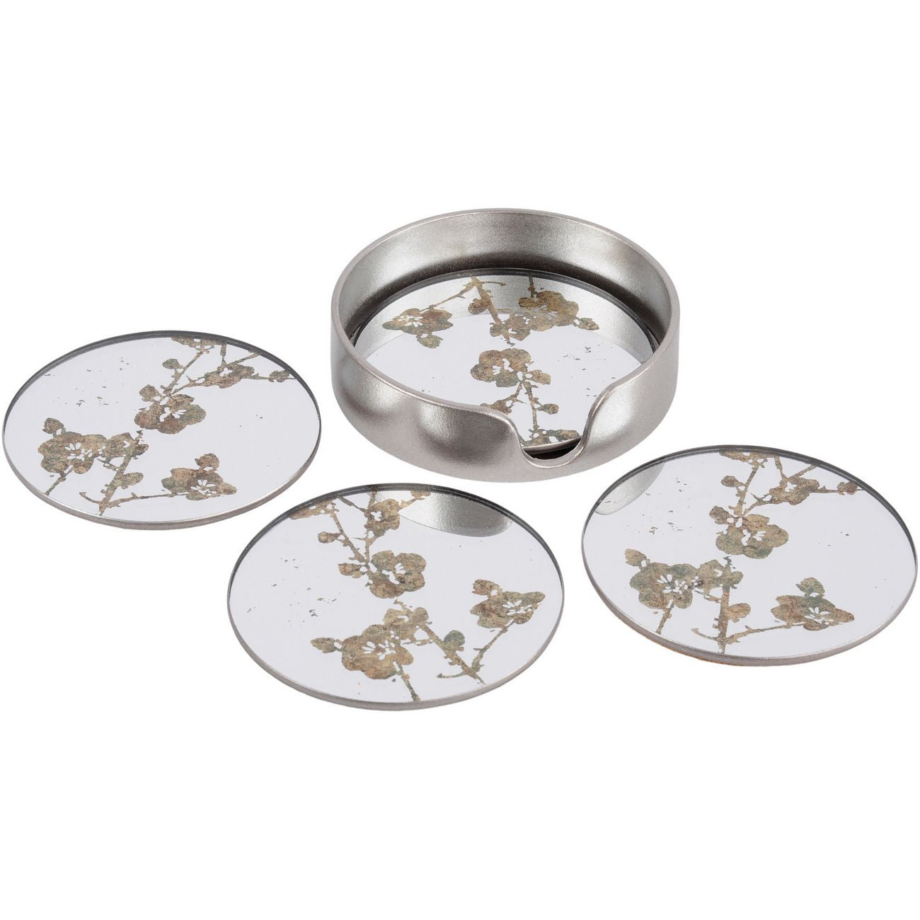 Vienna Antique Gold Blossom Coasters (Set of 4)