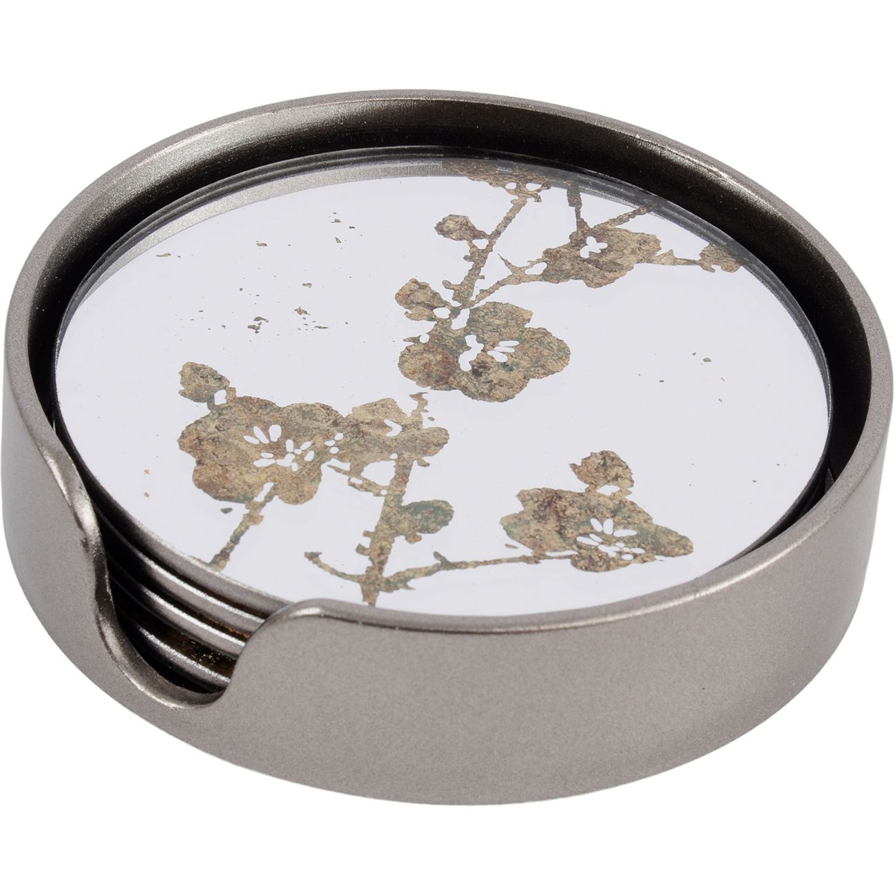 Vienna Antique Gold Blossom Coasters (Set of 4)