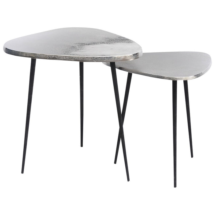 Tribeca Set of 2 Silver Aluminium Side Tables