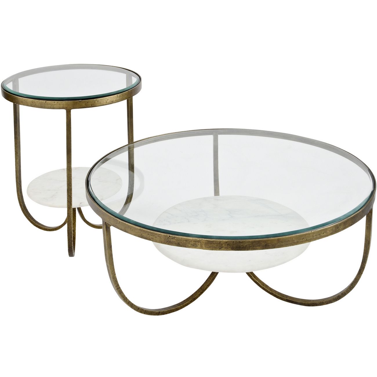 Nolita White & Marble Iron Side Table