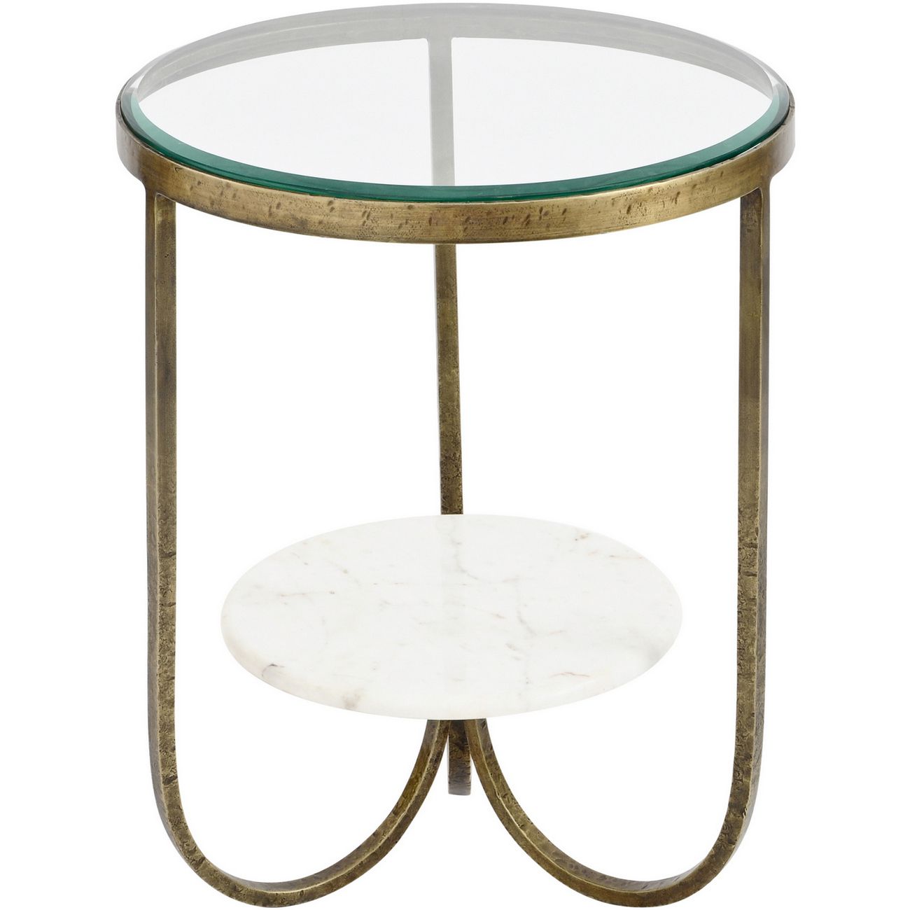 Nolita White & Marble Iron Side Table