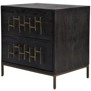 Varenna Espresso Stained Wooden 2 Drawer Bedside Table