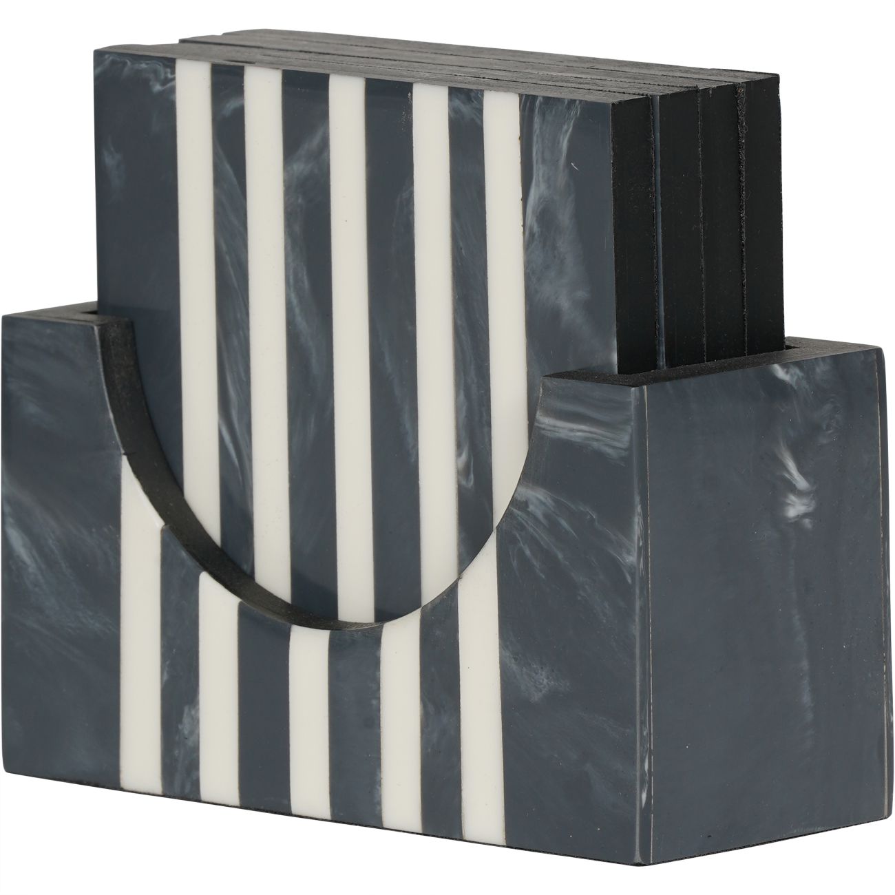 Peebles Grey & White Coaster Set