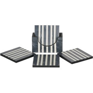 Peebles Grey & White Coaster Set