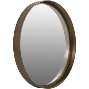 Oslo Brass Textured Round Mirror 100cm