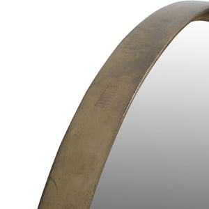 Oslo Brass Textured Round Mirror 80cm