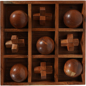 Solid Wooden Noughts & Crosses Game