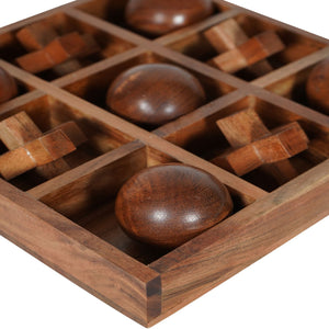 Solid Wooden Noughts & Crosses Game