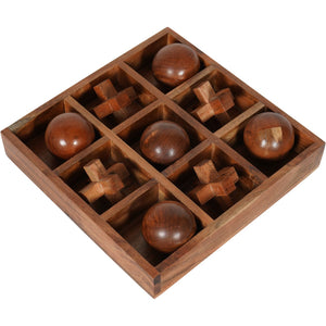 Solid Wooden Noughts & Crosses Game