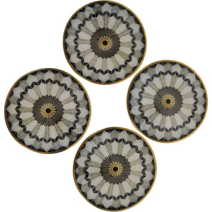 Black Circular Design Set of 4 Coasters
