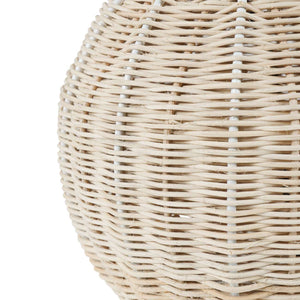 Small Natural Rattan Lamp with Drum Shade