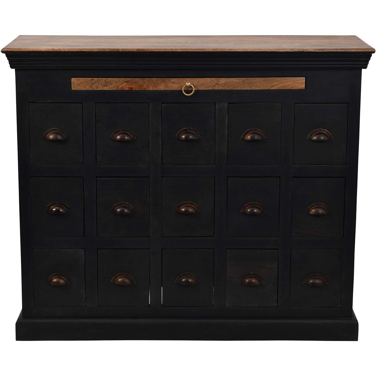 Hoxton 11 Antique Black Mango 15 Drawer Chest