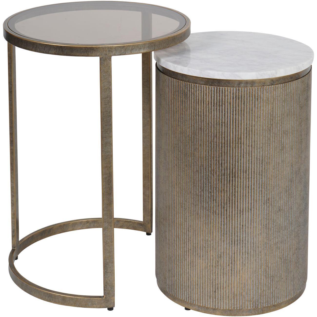Belvedere Aged Gold Nesting  Side Table