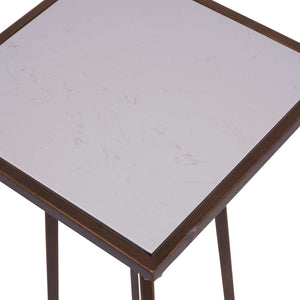 Hylas Antique Copper Frame Ceramic Side Table