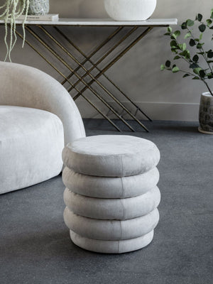 CASA UPHOLSTERED STOOL - CREAM