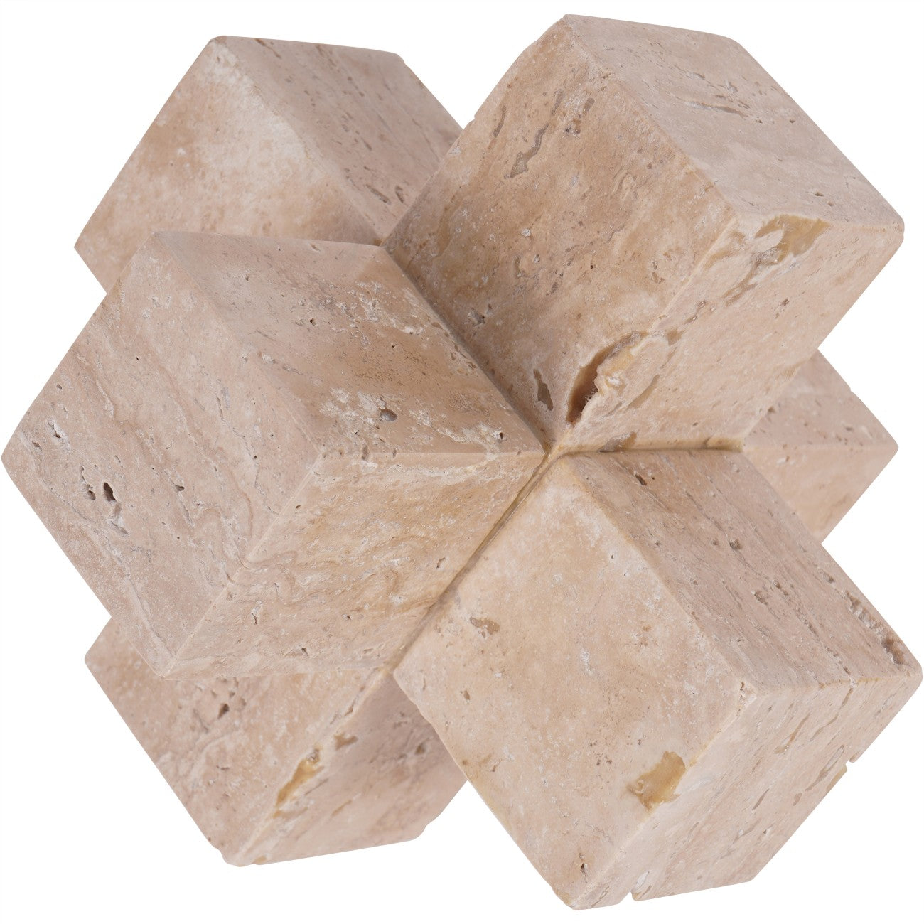 Catania Travertine Cross Sculpture