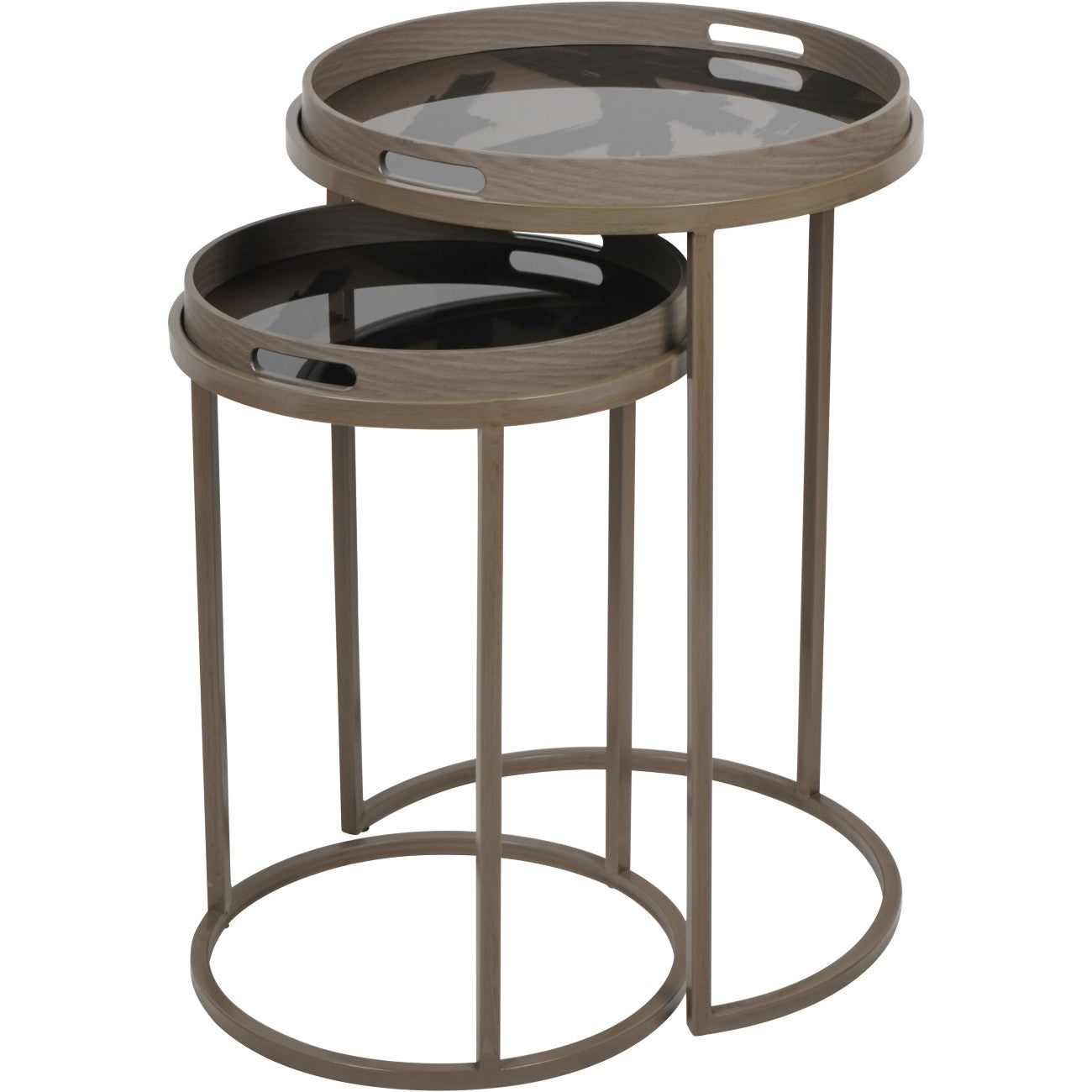 Impasto Brushstroke Set of 2 Tray Side Table