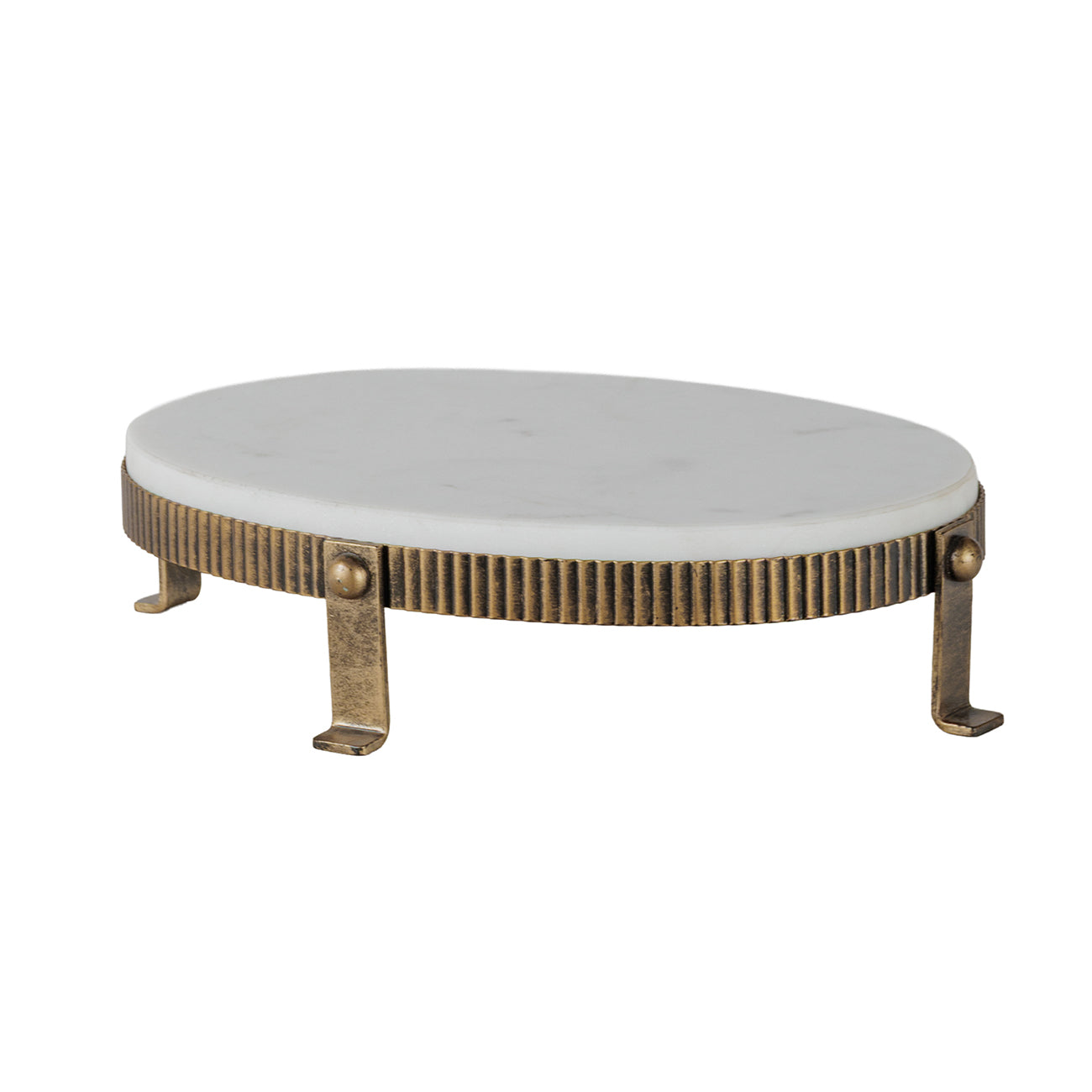 Belvedere Aged Gold Oval One Tiered Stand