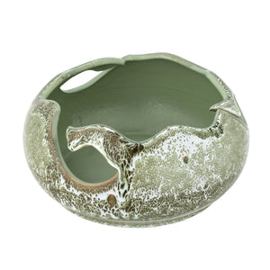 Leonas Deco Bowl Green Stoneware