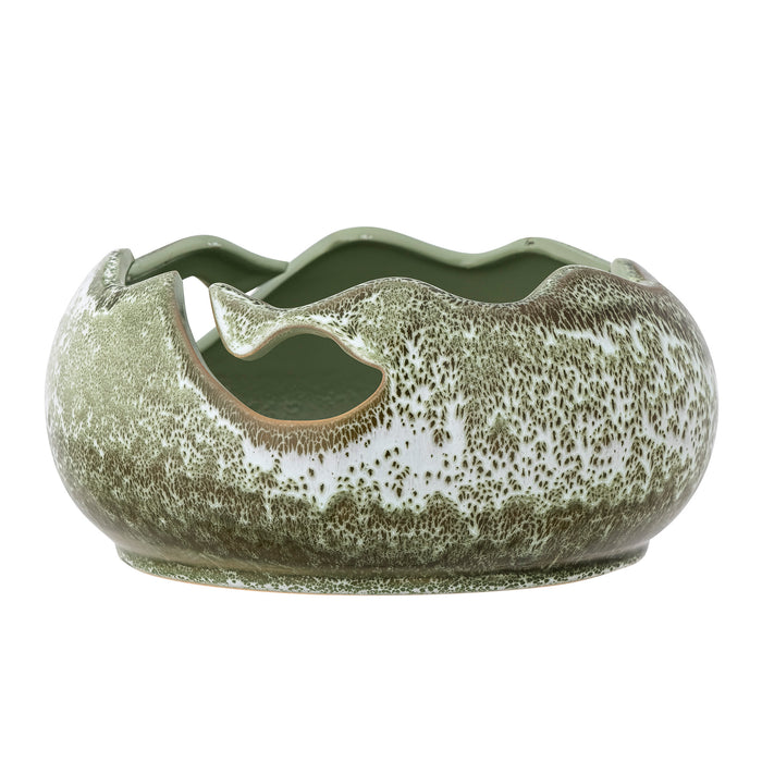 Leonas Deco Bowl Green Stoneware