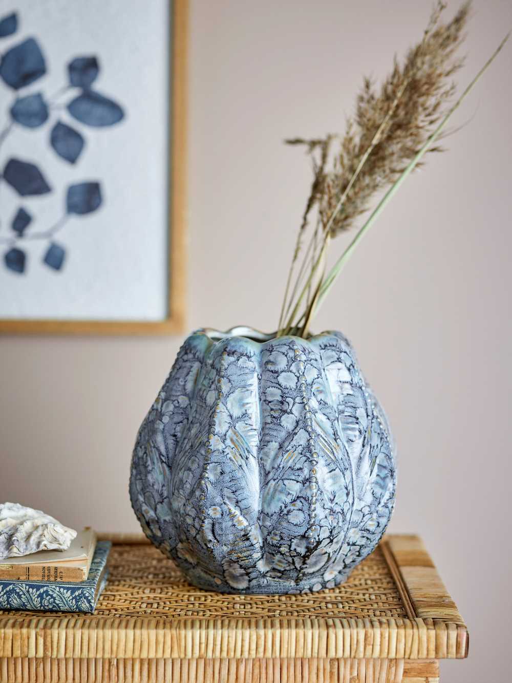 HETTY VASE BLUE STONEWARE