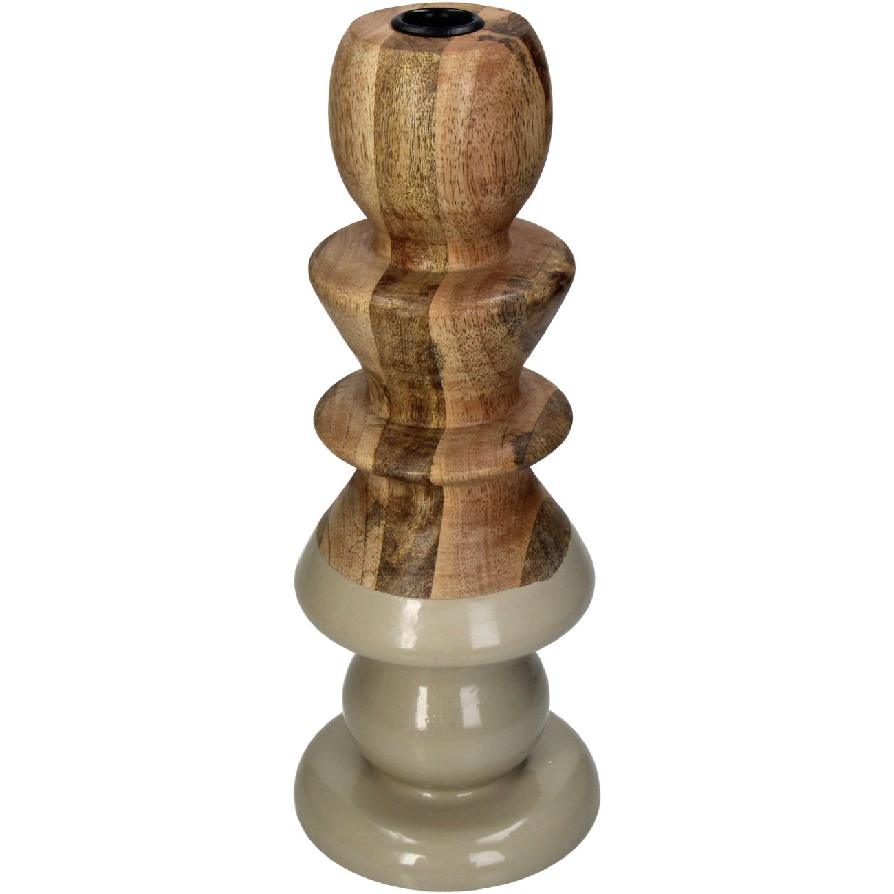 Candle Holder Wood Beige 32cm