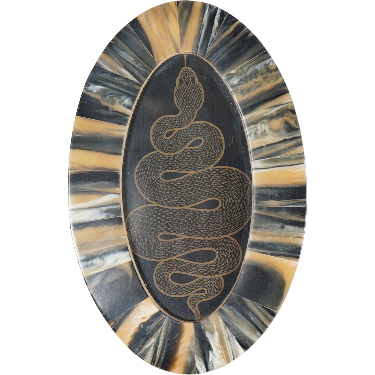 Tortoiseshell Style Oval Photo Frame 8x15cm