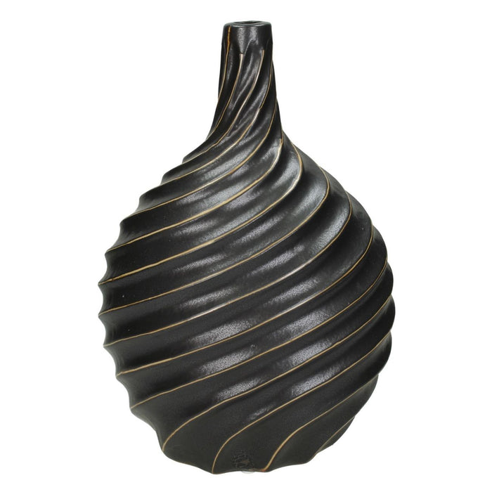 Black Stoneware Vase 30cm