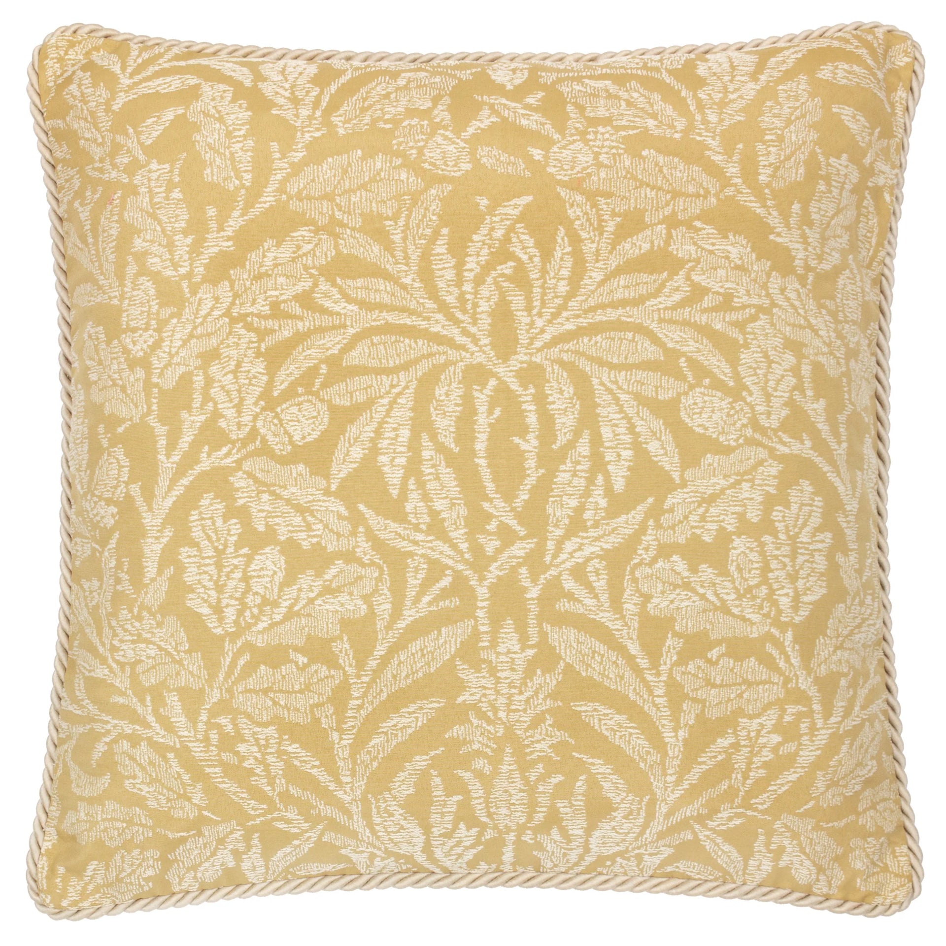 Acorn Tonal Jacquard Cushion Gold Feather Filled 50x50