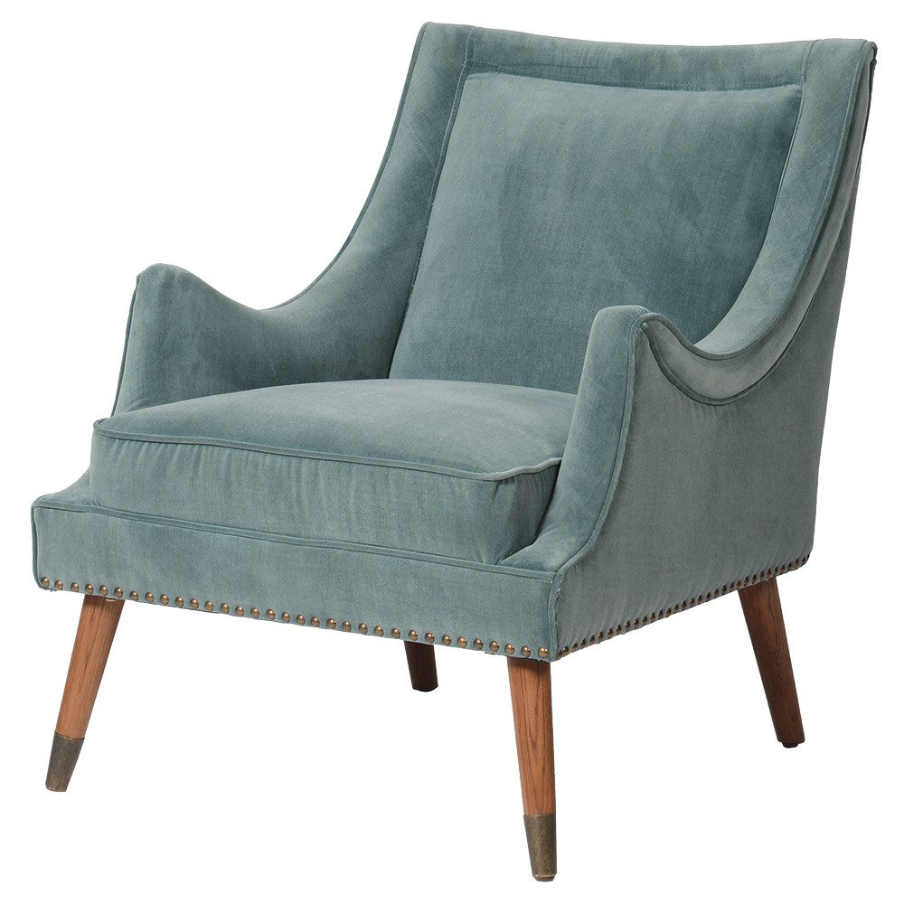 Accent Chair in Pale Blue Velvet