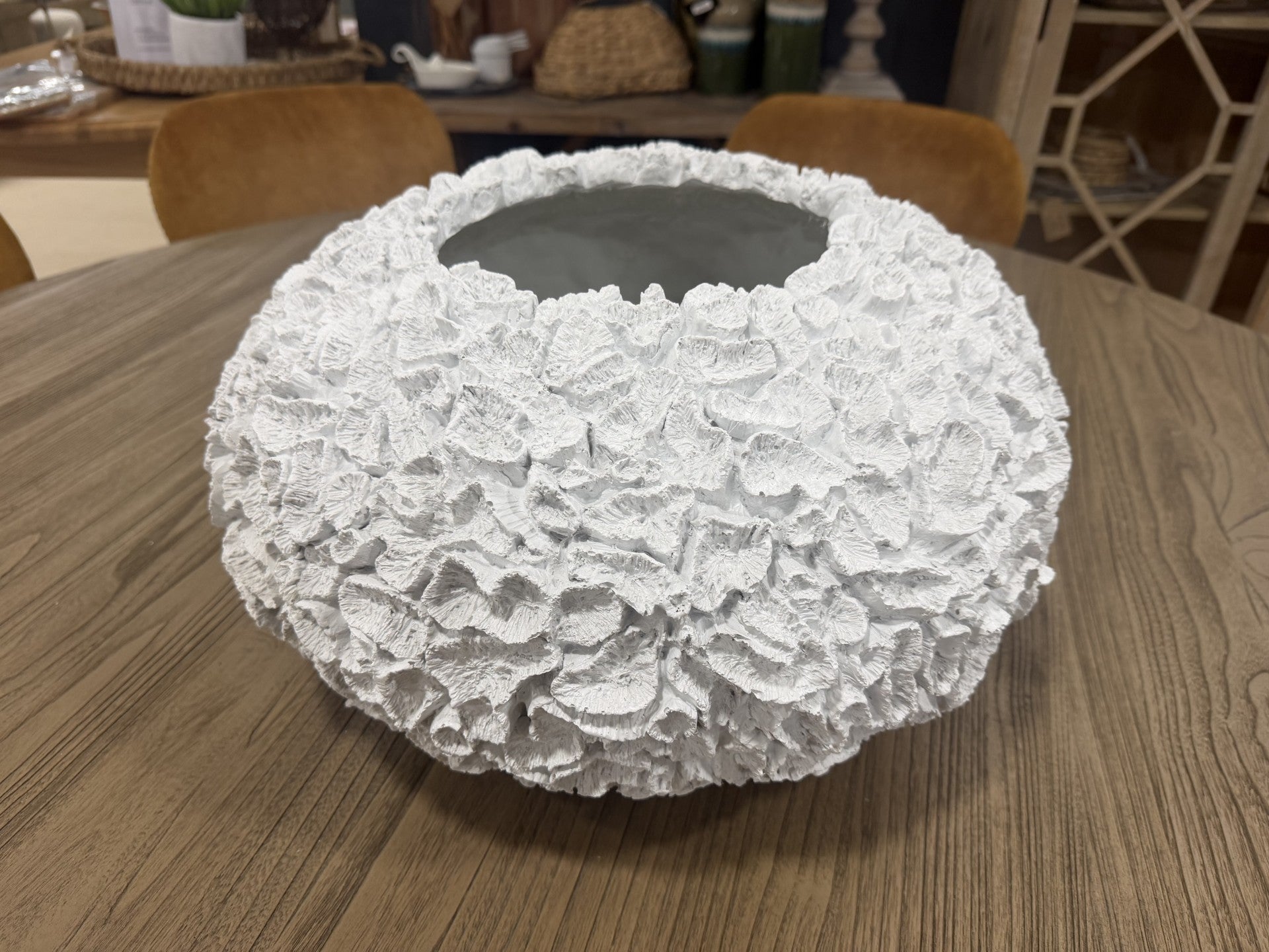 Alabaster Hand Made Round Textured Vase