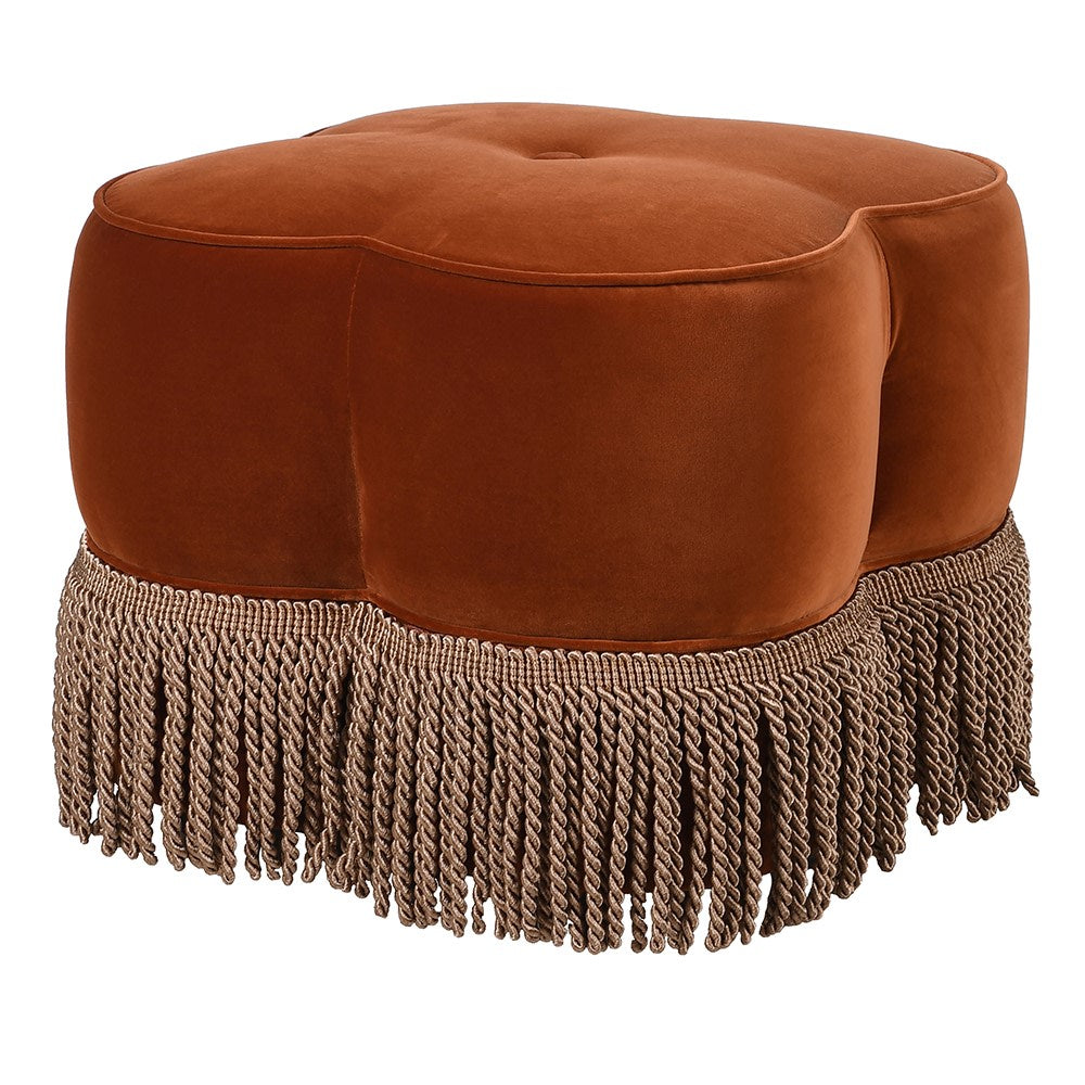 Amelia Burnt Orange Stool with Fringe