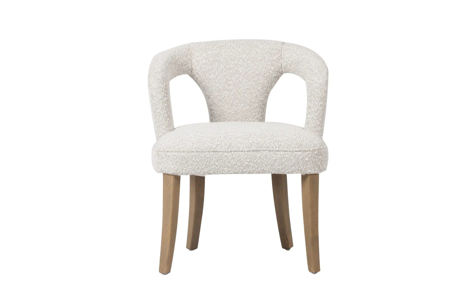 Amy White/Gold Boucle Fabric Chair
