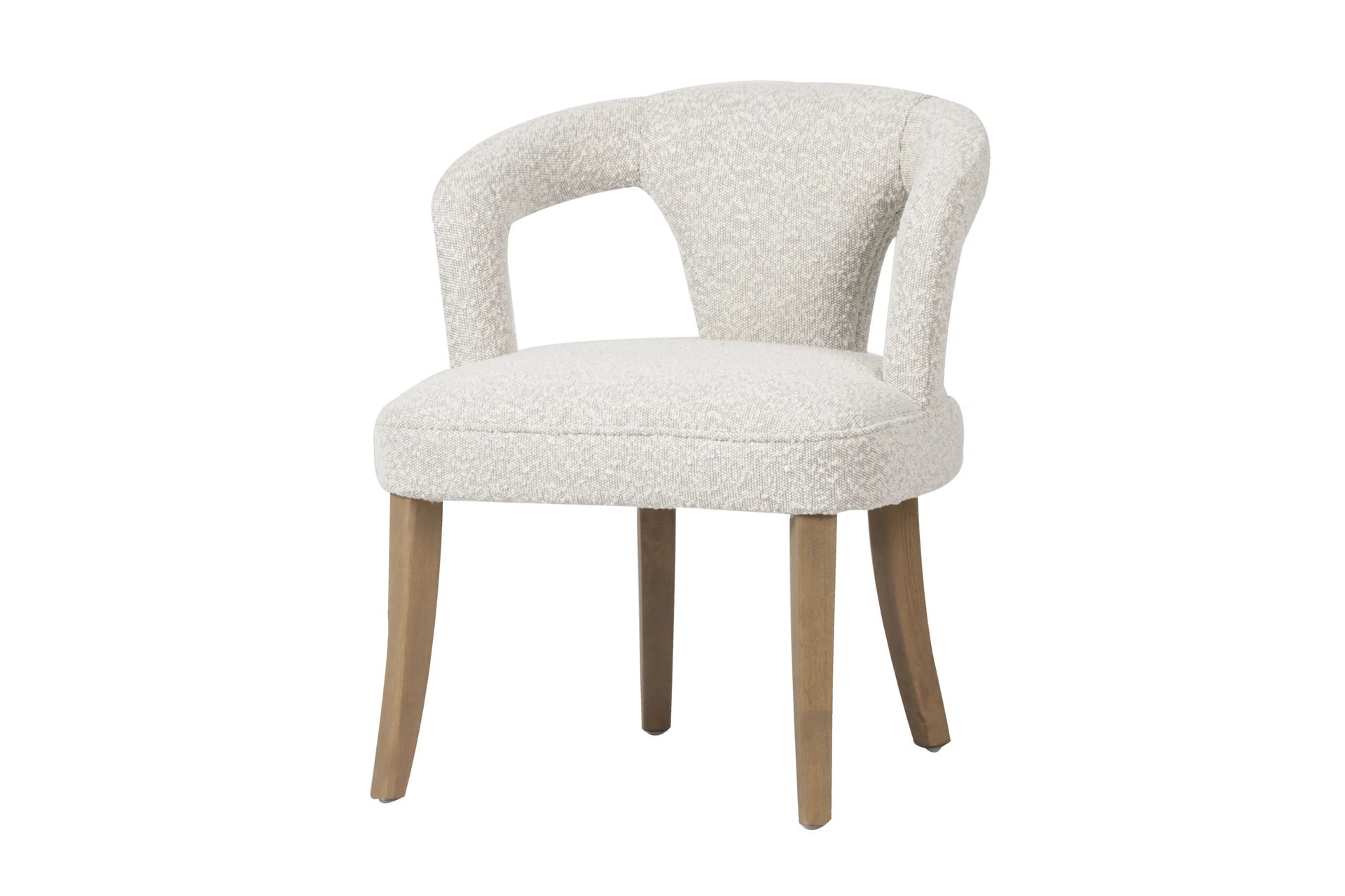 Amy White/Gold Boucle Fabric Chair