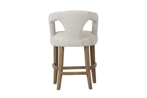 Amy White/Gold Boucle Fabric STOOL