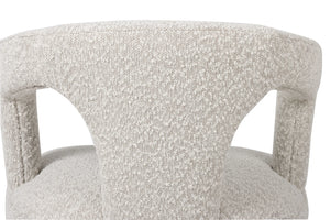 Amy White/Gold Boucle Fabric STOOL